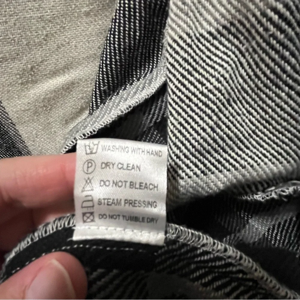 Plaid Hooded Women's Oversized Jacket - Black, White, and Gray